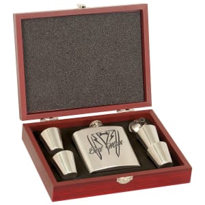 CUSTOM LEATHERETTE OR STAINLESS STEEL FLASK SETS