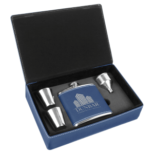 CUSTOM LEATHERETTE OR STAINLESS STEEL FLASK SETS
