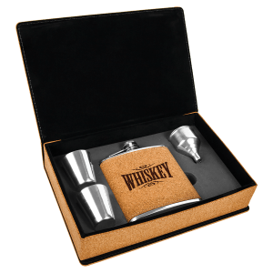 CUSTOM LEATHERETTE OR STAINLESS STEEL FLASK SETS