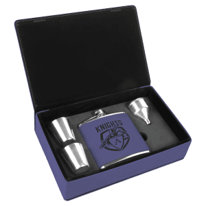 CUSTOM LEATHERETTE OR STAINLESS STEEL FLASK SETS