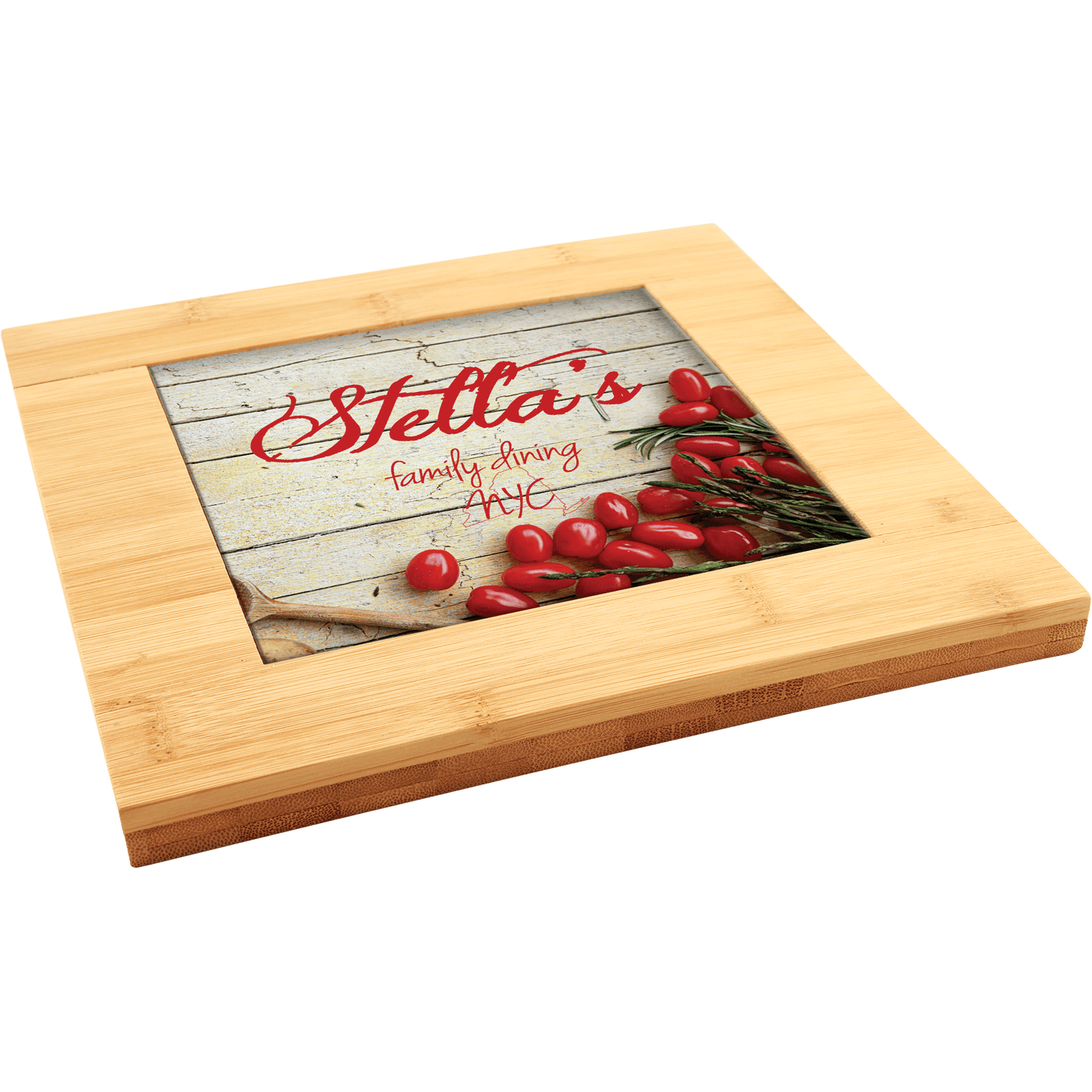CUSTOM UV PRINTED BAMBOO TRIVET