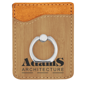 CUSTOM LEATHERETTE PHONE WALLET WITH SILVER RING