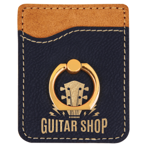 CUSTOM LEATHERETTE PHONE WALLET WITH SILVER RING