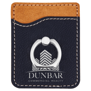 CUSTOM LEATHERETTE PHONE WALLET WITH SILVER RING