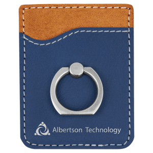 CUSTOM LEATHERETTE PHONE WALLET WITH SILVER RING