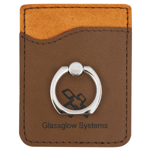 CUSTOM LEATHERETTE PHONE WALLET WITH SILVER RING