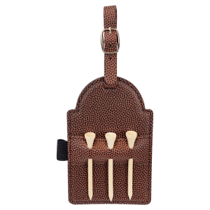 CUSTOM LEATHERETTE GOLF BAG TAGS 3 WOODEN TEES