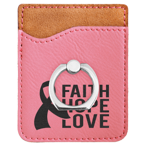 CUSTOM LEATHERETTE PHONE WALLET WITH SILVER RING