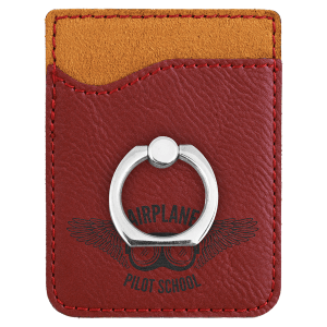 CUSTOM LEATHERETTE PHONE WALLET WITH SILVER RING