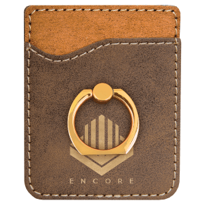 CUSTOM LEATHERETTE PHONE WALLET WITH SILVER RING