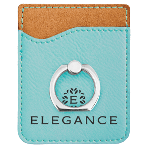 CUSTOM LEATHERETTE PHONE WALLET WITH SILVER RING