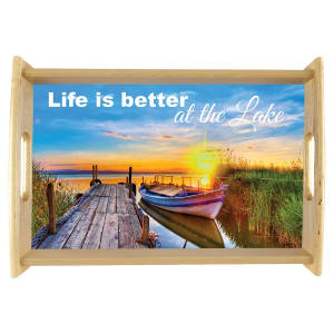 CUSTOM LASERABLE LEATHERETTE SERVING TRAY
