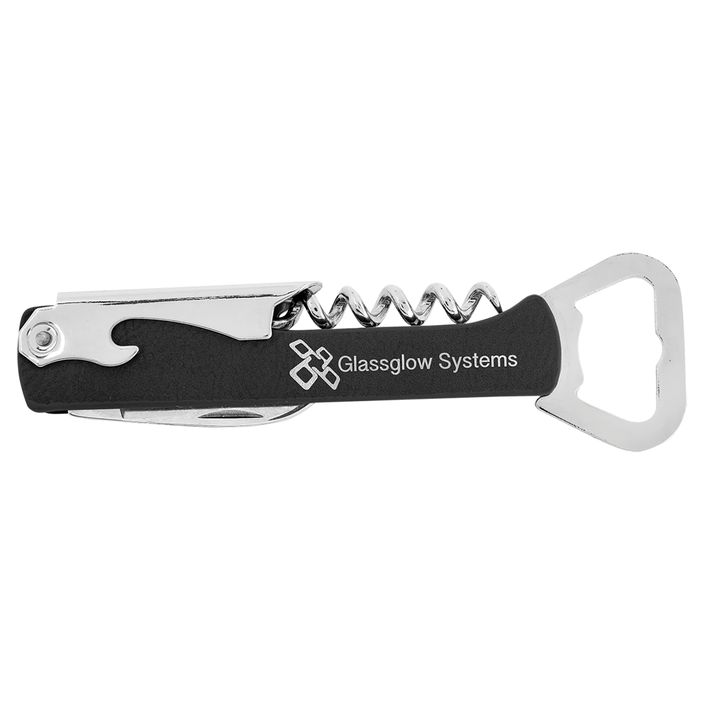 CUSTOM LEATHERETTE CORKSCREW WINE BOTTLE OPENER