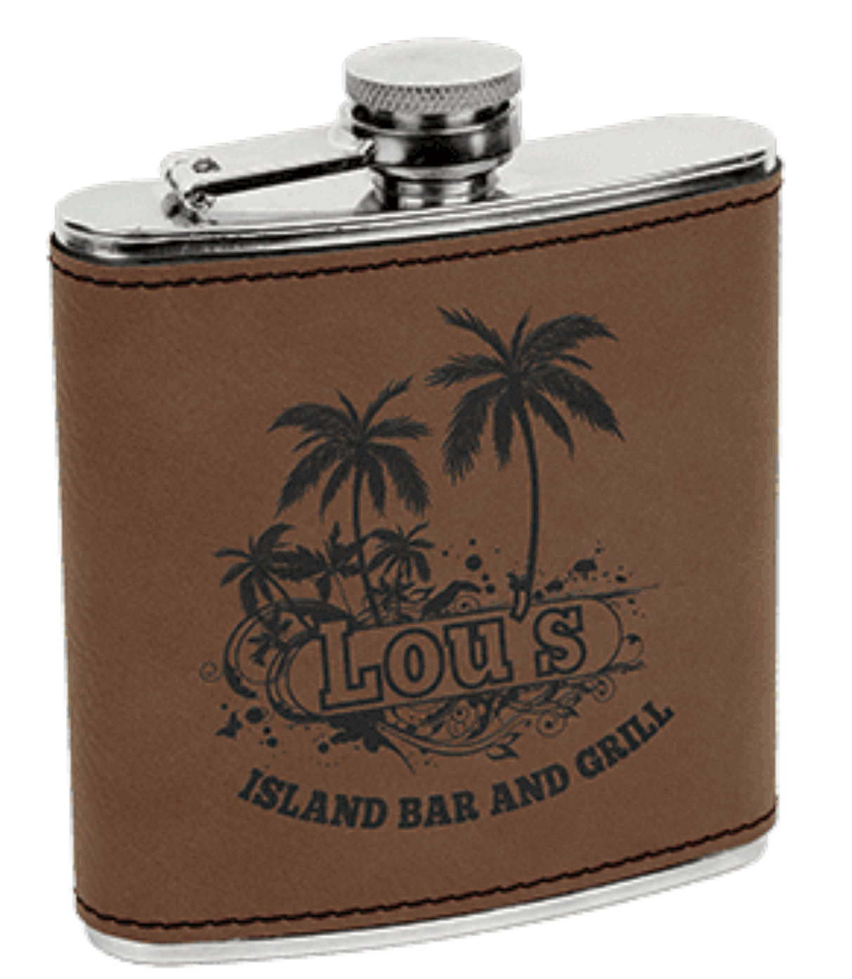 Custom Lasered Leatherette Stainless Steel Flask