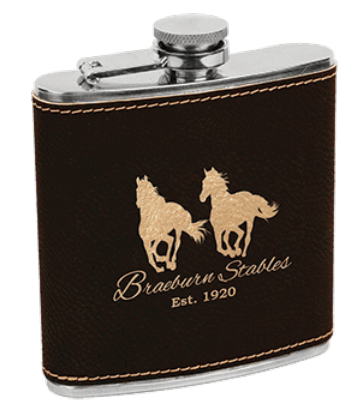 Custom Lasered Leatherette Stainless Steel Flask
