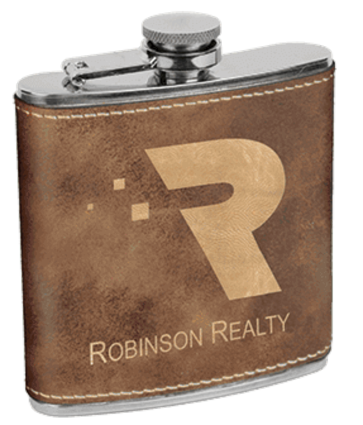 Custom Lasered Leatherette Stainless Steel Flask