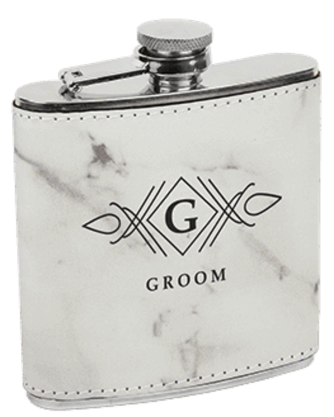 Custom Lasered Leatherette Stainless Steel Flask