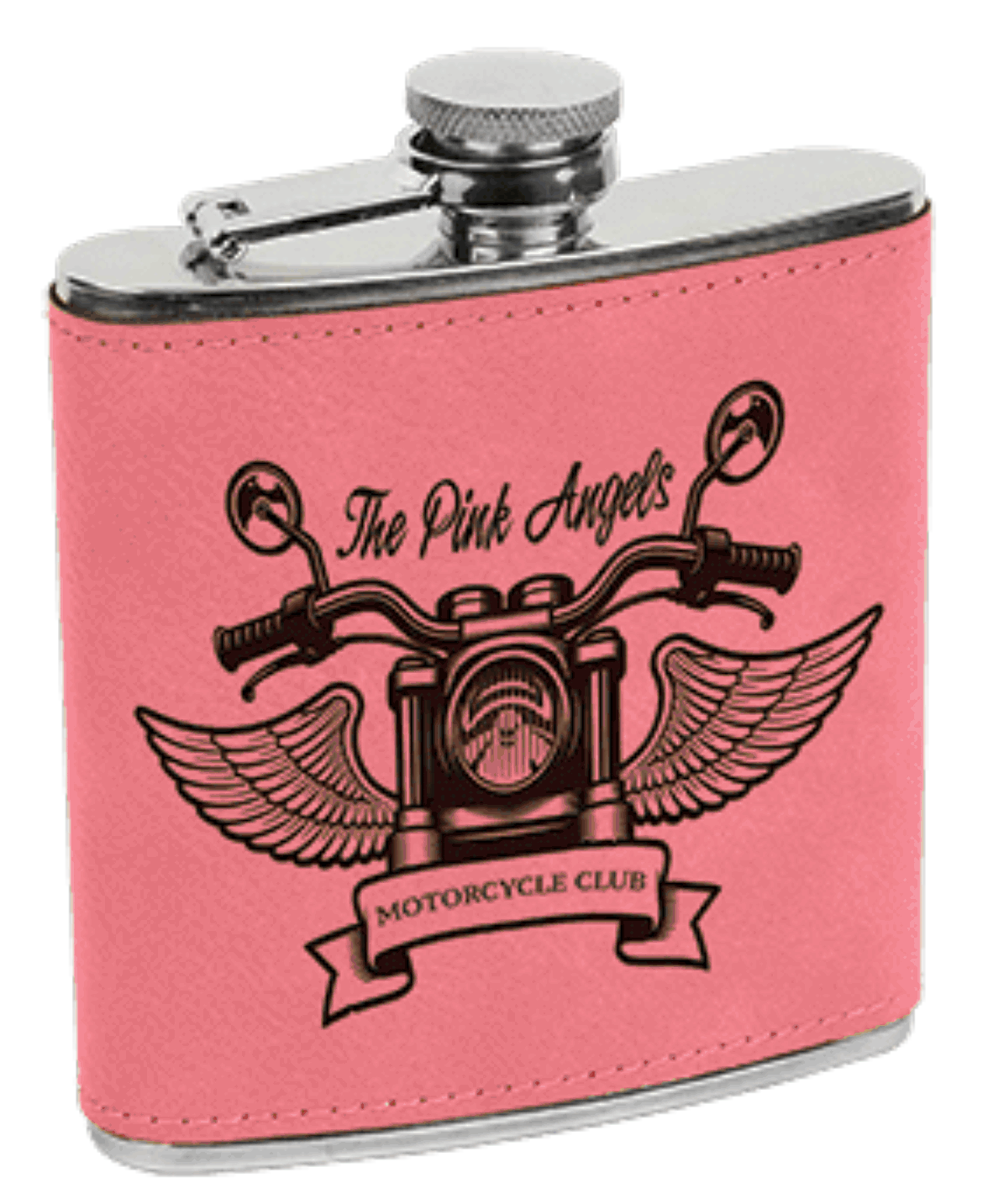 Custom Lasered Leatherette Stainless Steel Flask