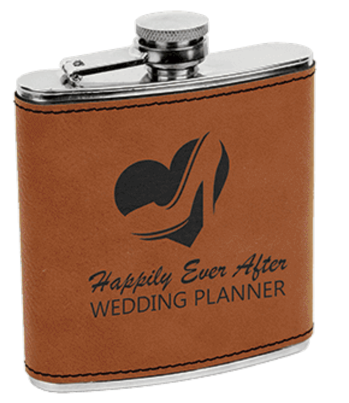 Custom Lasered Leatherette Stainless Steel Flask