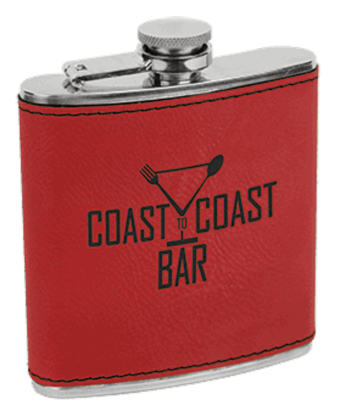 Custom Lasered Leatherette Stainless Steel Flask