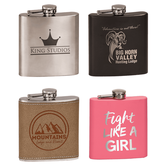 Custom Lasered Stainless Steel Flask
