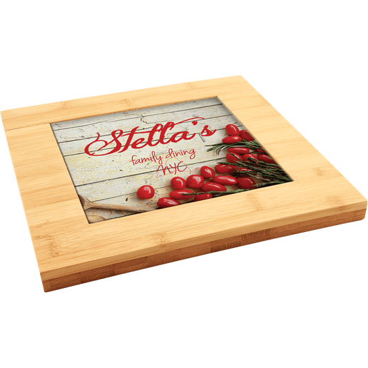 CUSTOM UV PRINTED BAMBOO TRIVET