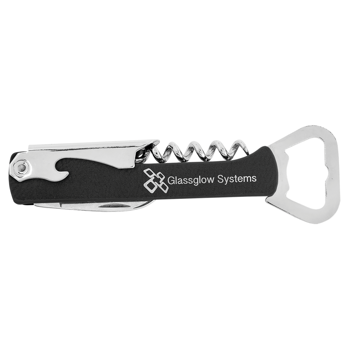 CUSTOM LEATHERETTE CORKSCREW WINE BOTTLE OPENER