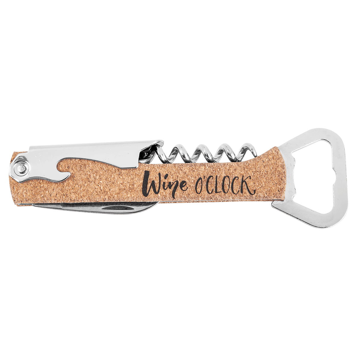 CUSTOM LEATHERETTE CORKSCREW WINE BOTTLE OPENER