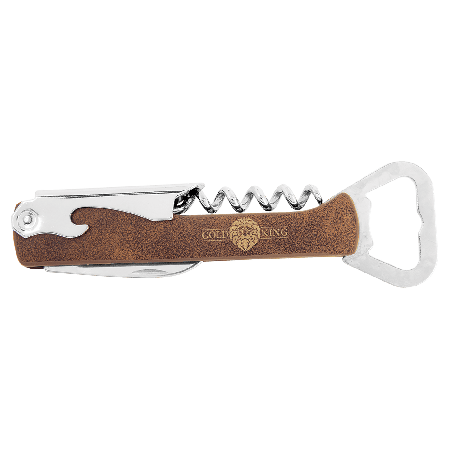 CUSTOM LEATHERETTE CORKSCREW WINE BOTTLE OPENER